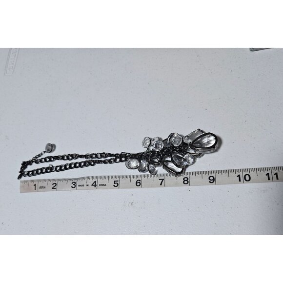 Express Elegant Crystal Statement Necklace Black Chain Fashion Jewelry Women - Picture 5 of 6